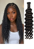 20 inch, Premium Deep Wave, 100% Human Braiding Hair (100g)