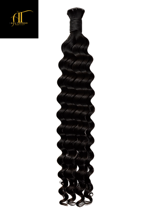 24 inch Luxury Deep Wave, 100% Human Braiding Hair (100g)