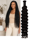 24 inch Luxury Deep Wave, 100% Human Braiding Hair (100g)
