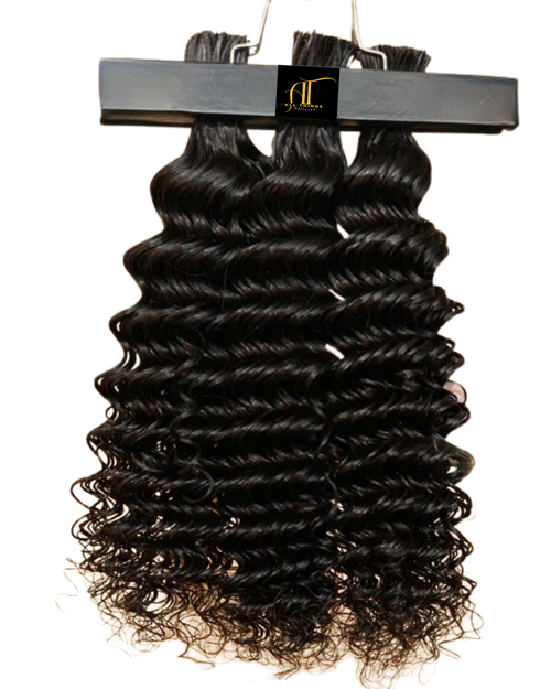 3 x Bundles Package Deal  - Luxury Deep Wave , (100 % Human Braiding Hair)